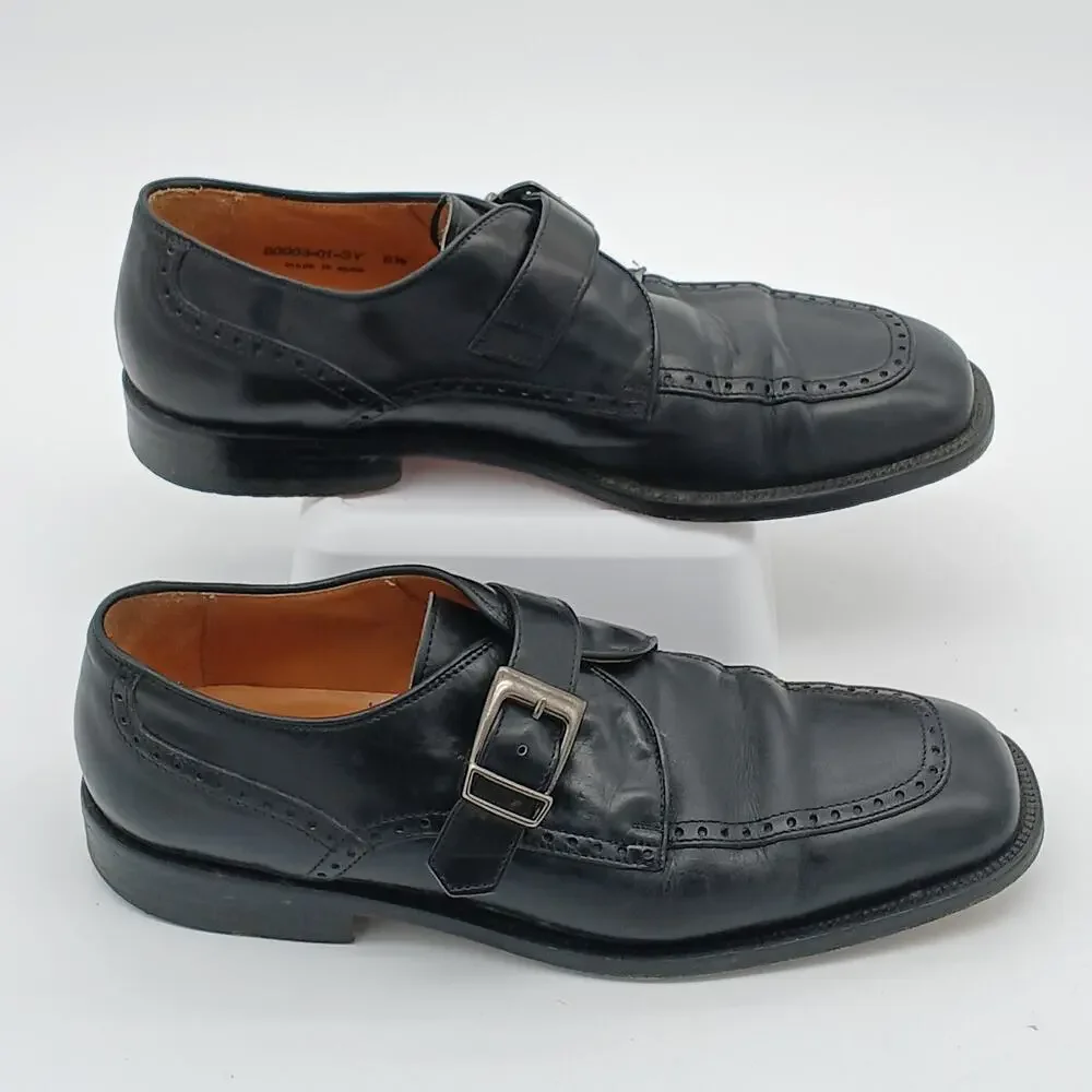 Vintage Sandro Moscoloni Mens Sz 8.5 US Leather Single Buckle Monk Leather Soles